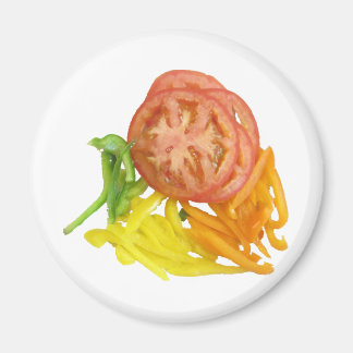 sliced tomato and peppers magnet