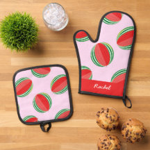 Sliced watermelon pattern on pink