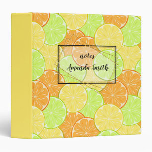 Slices of orange, lemon, lime personalized binder