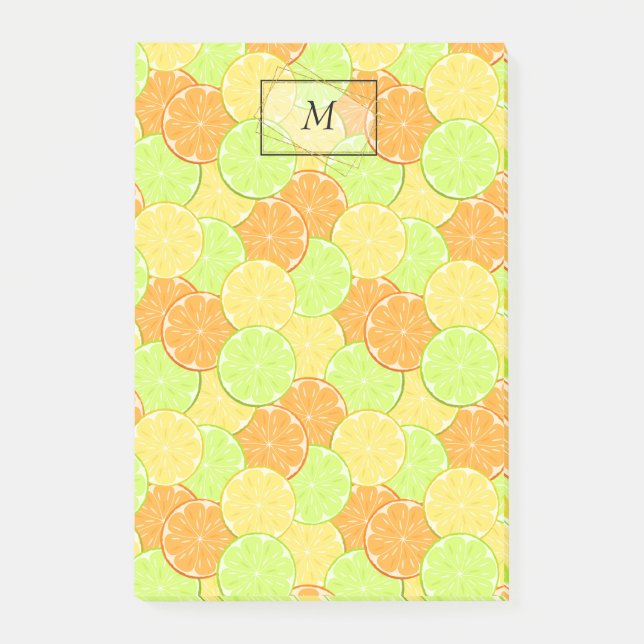 Slices of orange, lemon, lime post-it notes (Front)