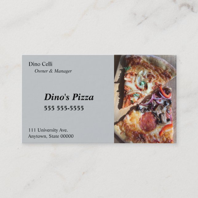 Slices of pizza business card (Front)