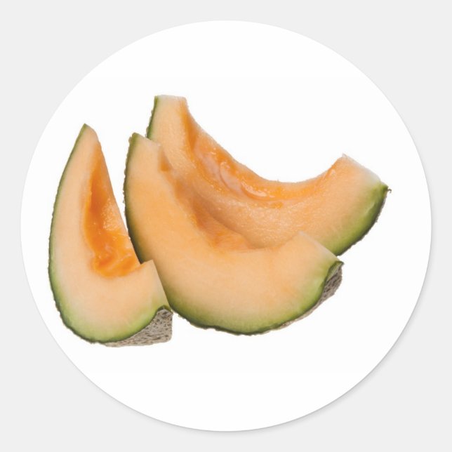 Slices of rockmelon classic round sticker (Front)