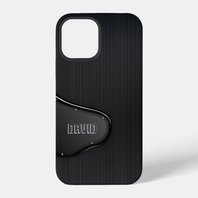 Slick Black Metallic Texture iPhone Case (Back)