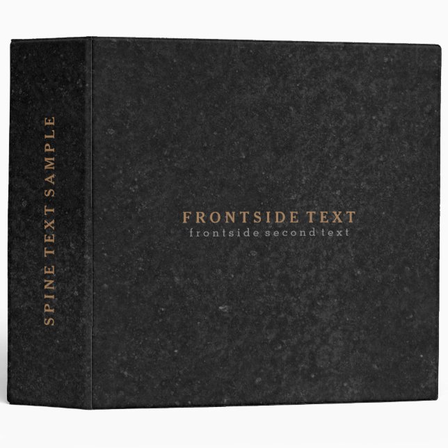 Slick Black Stone Print Texture Background Binder (Front/Spine)