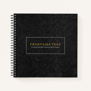 Slick Black Stone Print Texture Background Notebook