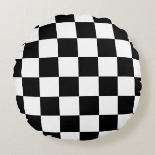 Slick Checker Round Pillow