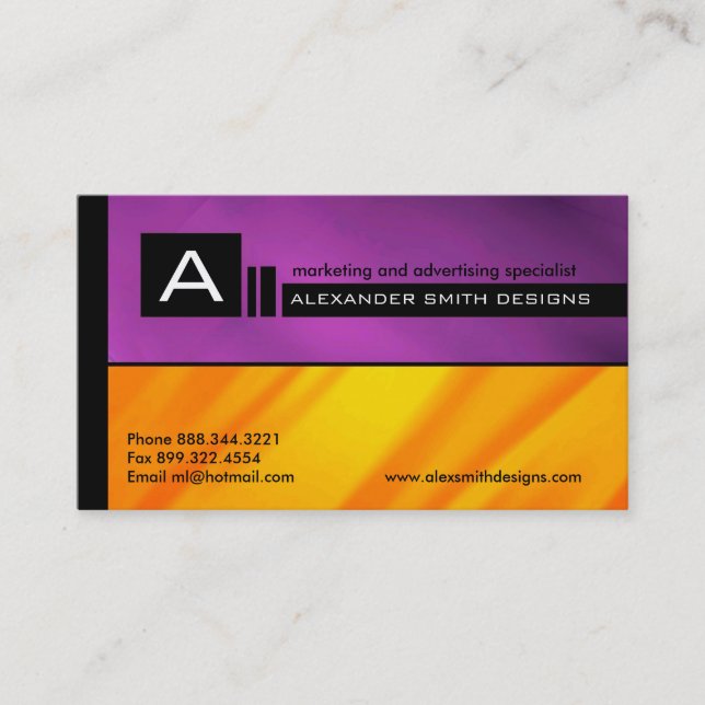 Slick Monogram Business Card (Front)