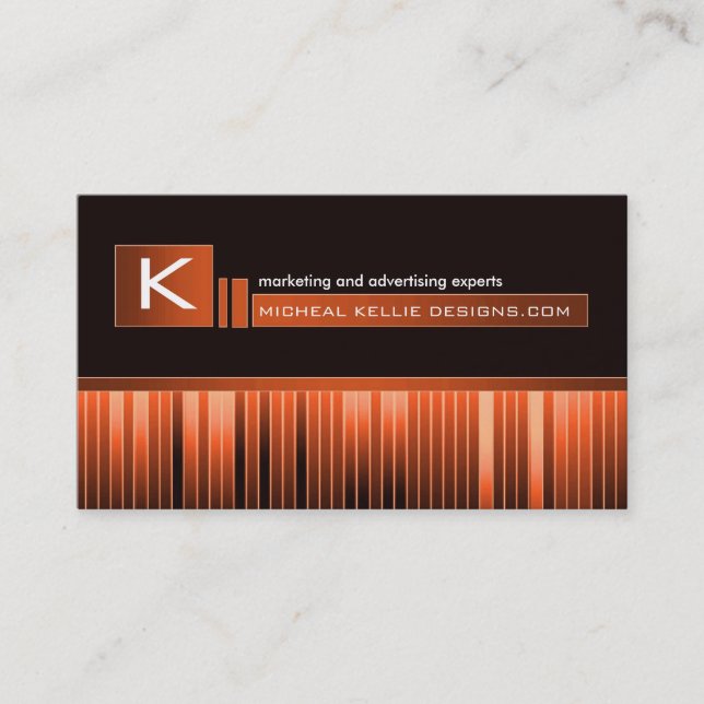 Slick Monogram Business Card (Front)
