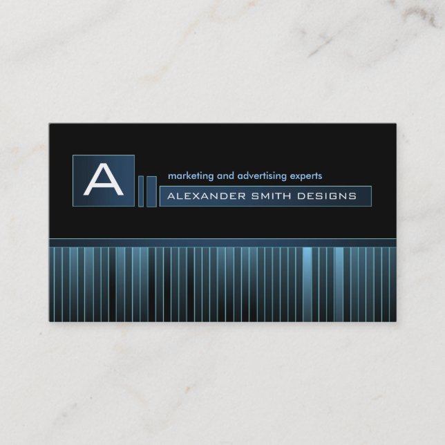 Slick Monogram Business Card (Front)