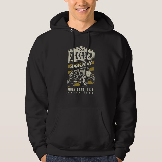 Slickrock and Roll Moab Utah Offroad Rock Crawler  Hoodie (Front)