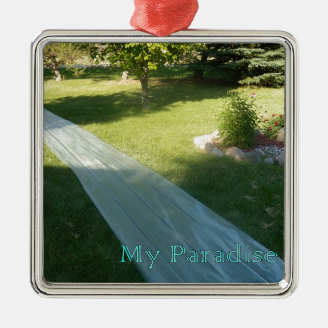 Slide Paradise Metal Ornament (Front)
