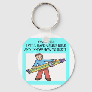 slide rule math humour keychain