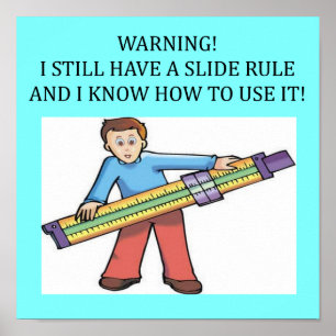 slide rule math humour poster