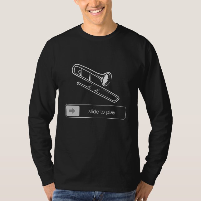 Slide to Play Trombone Funny Tee  Brass Up Your D (Front)
