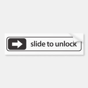 slide to unlock car sticker