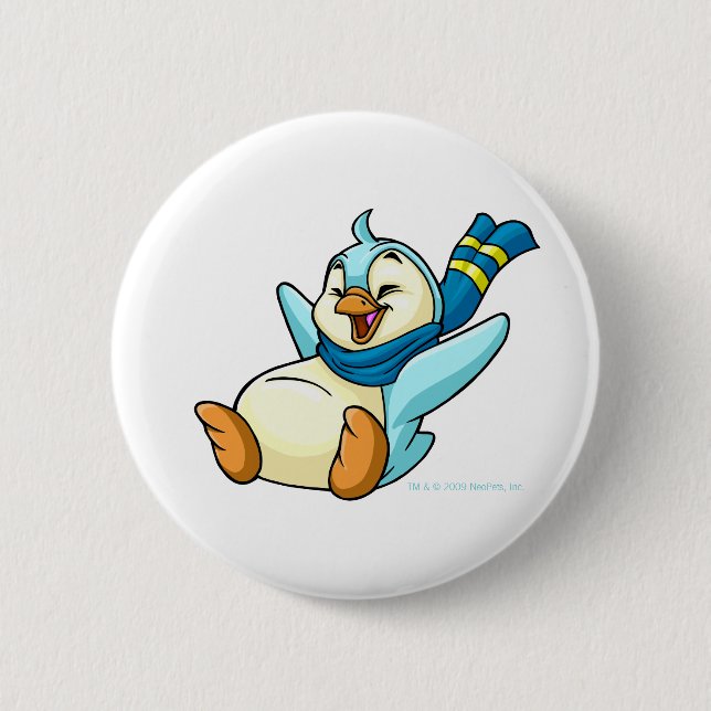 Sliding blue Bruce 2 Inch Round Button (Front)