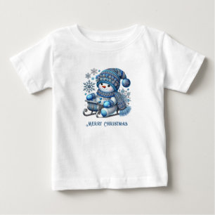 Sliding Snowman Baby T-Shirt