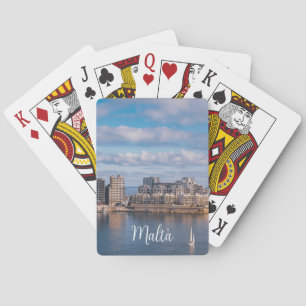 Sliema harbour and skyscrapers in Malta Playing Cards