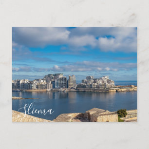 Sliema harbour and skyscrapers in Malta Postcard