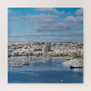 Sliema harbour with modern buildings and boats jigsaw puzzle