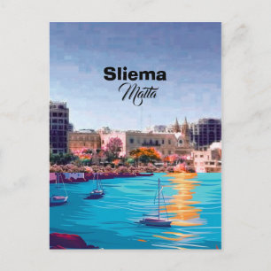 Sliema Malta Travel Postcard, Sliema Travel Postca Postcard