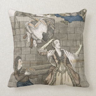 Slight of Hand by a Monkey or the Lady's Head Unlo Throw Pillow