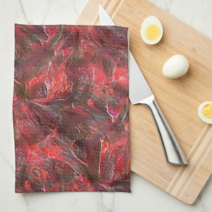 Slight relief in texture plastered with red wax kitchen towel