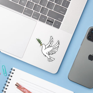 Slightly Subtle Dove with Olive Branch Sticker 