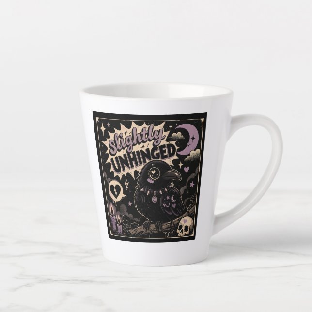 Slightly Unhinged Raven Latte Mug (Right)