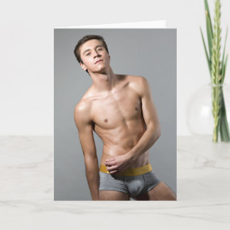 Slim and Sexy Hot Guy Greetings Card