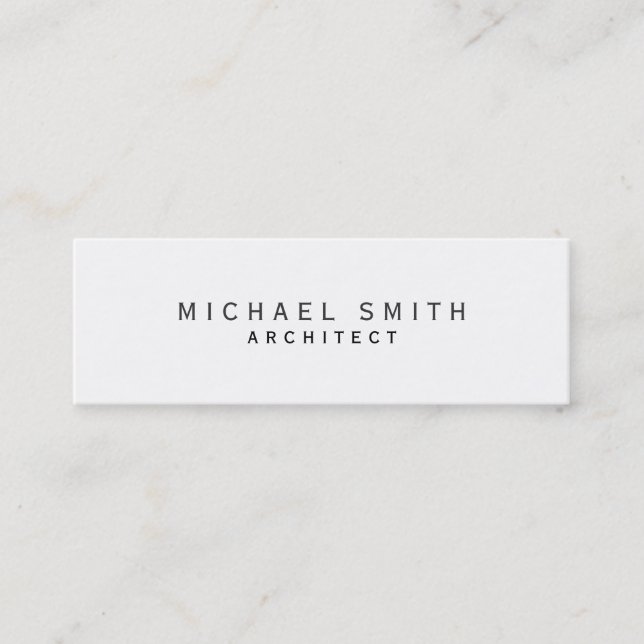 Slim Architect Modern Simple Minimal Business Card (Front)