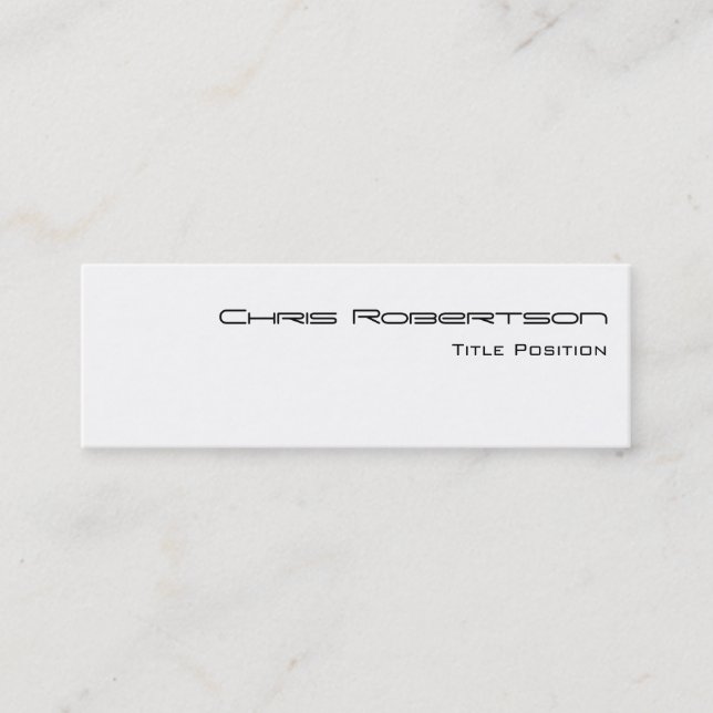 Slim Black White Charming Mini Business Card (Front)