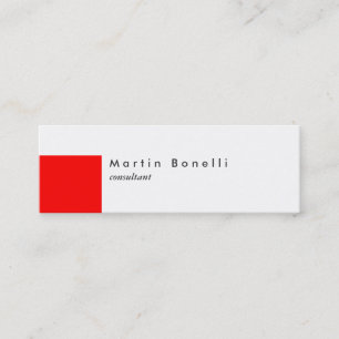Slim Clean Red Striped White Business Card