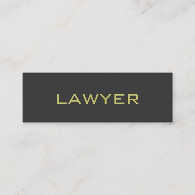 Slim Cute Plain Grey Attorney at Law Business Card (Front)