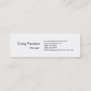 Slim Elegant White Clean Simple Business Card