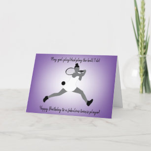 Slim Girl Tennis Player Carte d'anniversaire