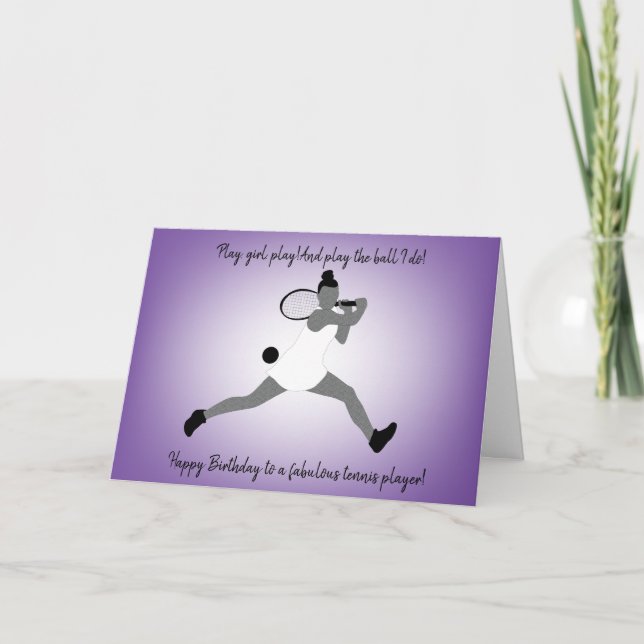 Slim Girl Tennis Player Carte d'anniversaire (Devant)