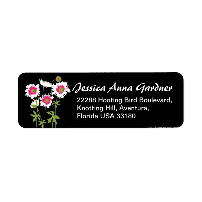 Slim graphique floral poppies réponse étiquettes d (Devant)