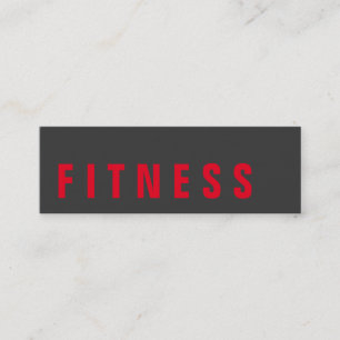 Slim Grey Red Unique Personal Trainer Mini Business Card