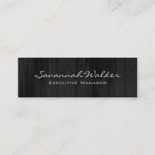 Slim Grey Wood Design Professional Modern Trendy Mini Business Card