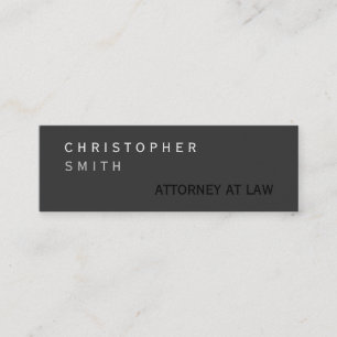 Slim Modern Grey Attorney at Law Business Card