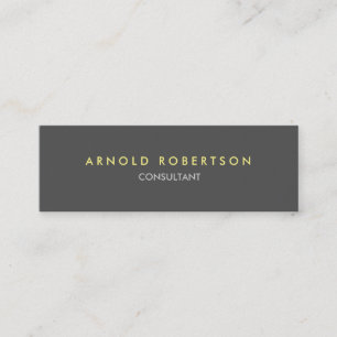 Slim Modern Plain Grey Trendy Business Card