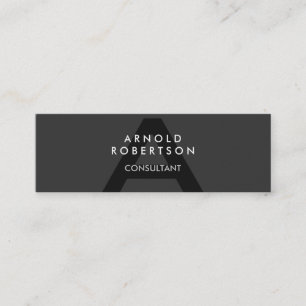 Slim Monogram Grey Trendy Business Card