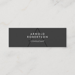 Slim Monogram Plain Grey Trendy Business Card