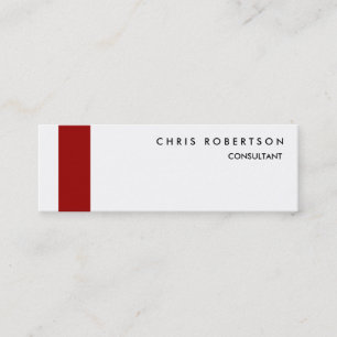 Slim noir blanc rouge rayure Carte de visite chic