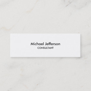 Slim Plain Black White Professional Business Card