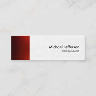 Slim Plain Red White Professional Business Card