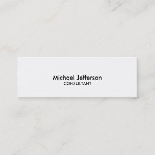 Slim Plain White Professional Business Card