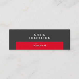 Slim Professional Gris rouge Carte de visite de ba