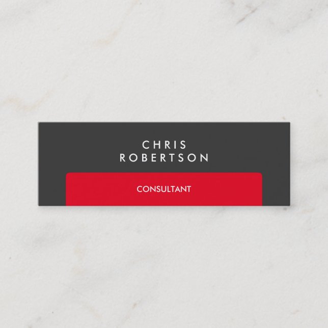 Slim Professional Gris rouge Carte de visite de ba (Devant)